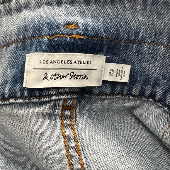 & Other Stories Paper Bag High-Waisted Jeans in Blue Denim Size US 30 - Picture 10 of 12